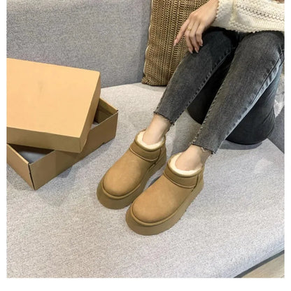 Sheepskin Wool Comprehensive Anti-skid Snow Boots Women's Mini Short Boots Warm Winter Thickened Women's Shoes Botas Mujer