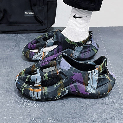 Summer Men Women Slippers Camouflage Platform Outdoor Clogs Shoe Beach Sandals Male Soft EVA Indoor Home Slides Lover Flip Flops