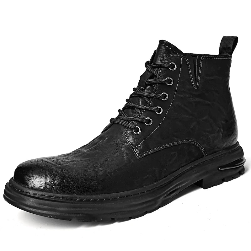 British Style Men's Interview Formal Boots High-end Business Short Boots Men's Winter Ankle Boots Trend High Top Shoes