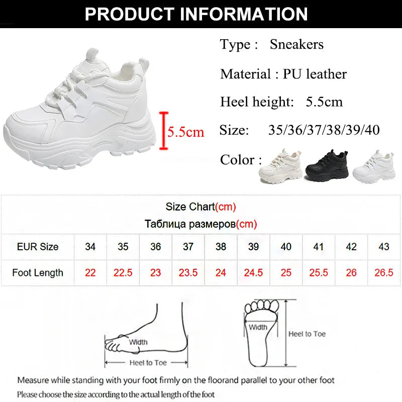 binfenxie  -   White Platform Women's Sneakers 2024 Lace-Up Thick Bottom Vulcanize Shoes Woman Solid Color Casual Non-Slip Sport Shoes Ladies