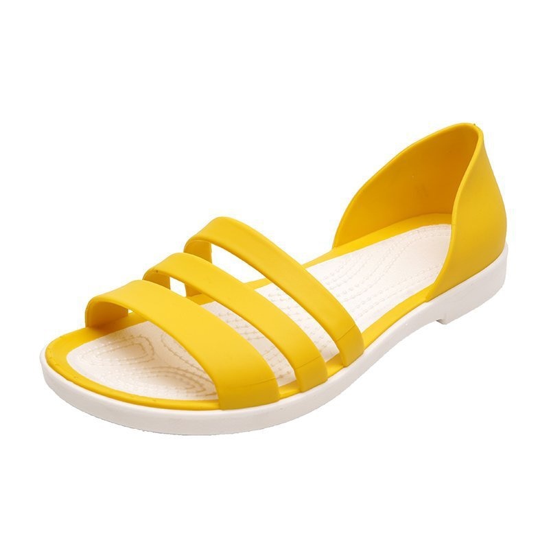 Women Summer Flat Sandals  Open-Toed Slides Slippers Candy Color Casual Beach Outdoot Female Ladies Jelly Shoes