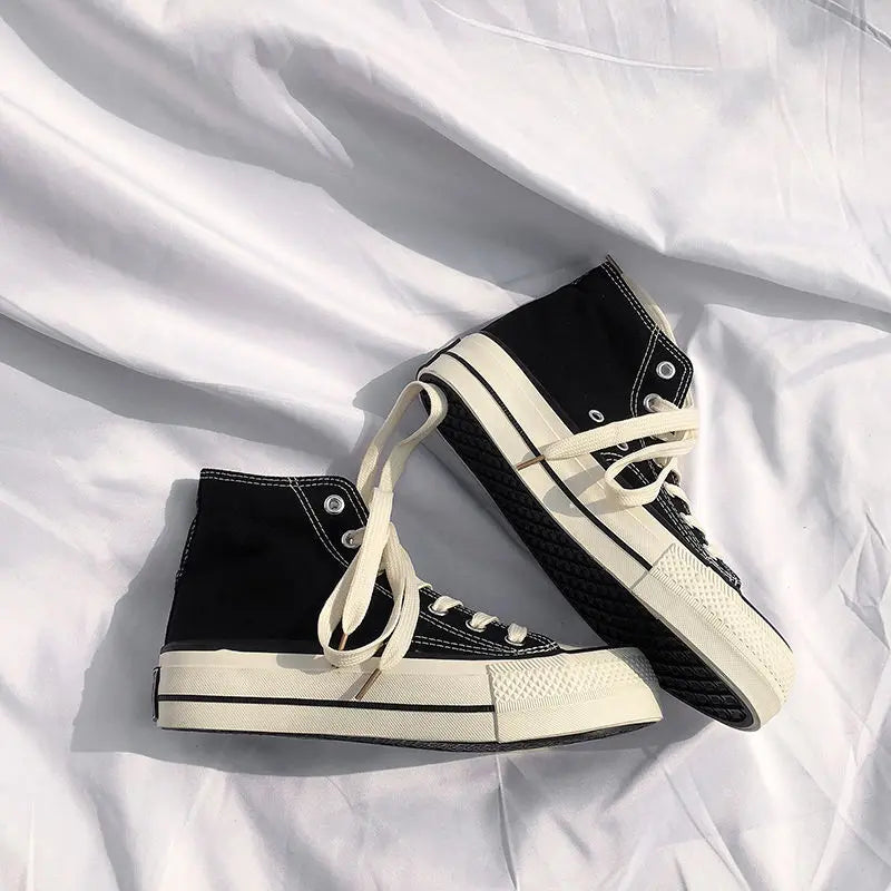 binfenxie  -   Classic Vulcanized Casual Canvas Platform Shoes Women High Top Sneakers 2024Fashion Breathable Comfortable Sport Korean