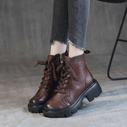 Booties Chunky Footwear Platform Fur Short Shoes for Women Biker Female Ankle Boots Combat Punk Style Trend Spring Fashion