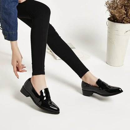 Shoes for Women Pointed Toe Ladies Summer Footwear Low Heel Elegant Black Moccasins Formal Korean Style Chic Point Lastest