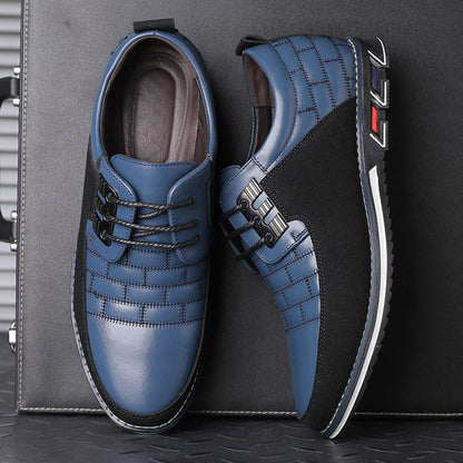 Men Casual Shoes Fashion Brand Classic Casual Men Pu Leather Shoes Black Hot Sale Breathable Business Lace-Up Men Shoes Big Size