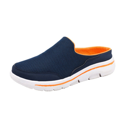 Men Casual Mules Mesh Breathable Flat Slippers Summer Couple Shoes Large Size Loafers Fashion Shoes Men Street Slippers