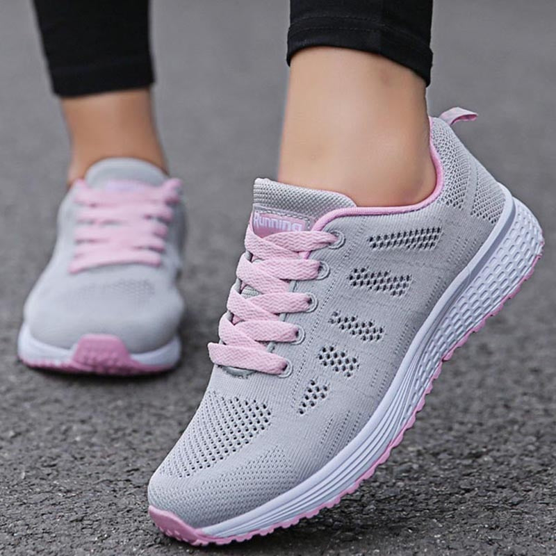 Women Casual Shoes Fashion Walking Mesh Flat Shoes For Women Sneakers  Gym Women Vulcanized Shoes White Black Tennis Female