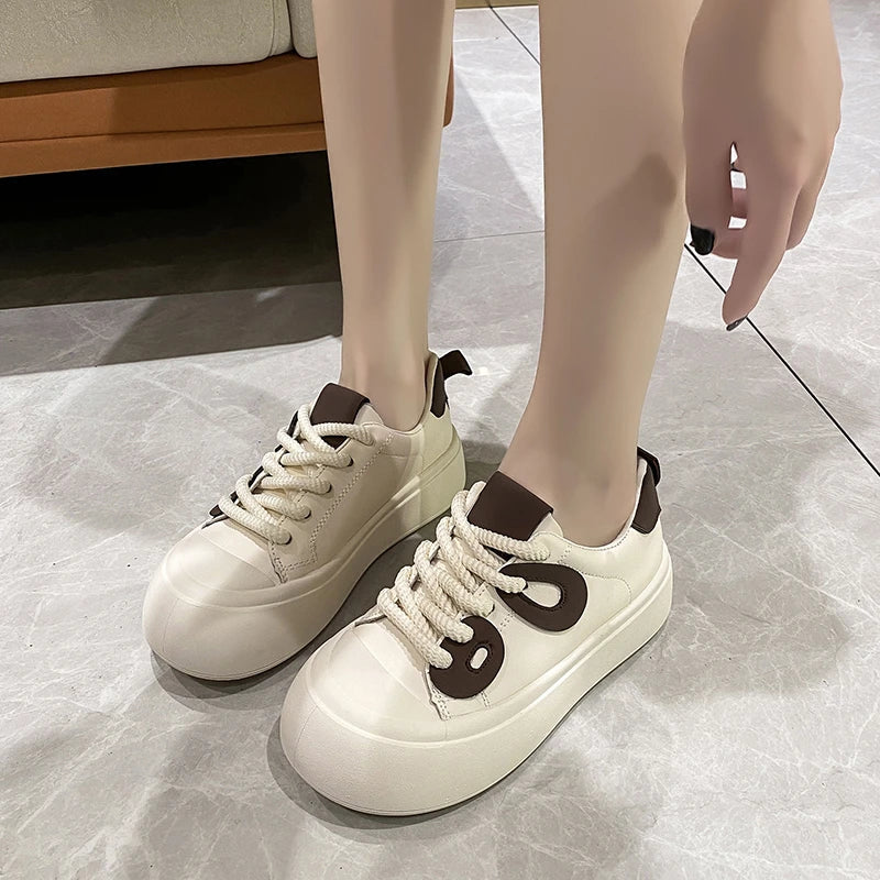 binfenxie  -  New Autumn Versatile Sports Shoes for Women Korean Fashion Casual Student White Shoes Platform Low-top Casual Ladies Shoes