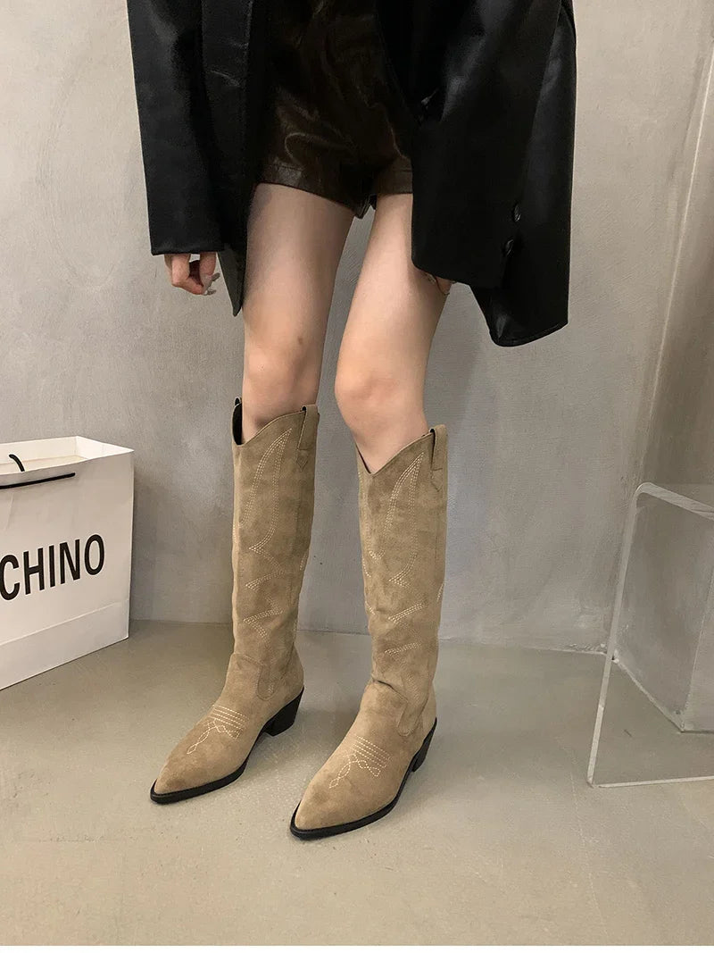 Futurecen Autumn Winter Short Plush Women Ankle Boots Fashion Pointed Toe Ladies Elegant Chelsea Pumps Shoes Thin High Heel Short Boots