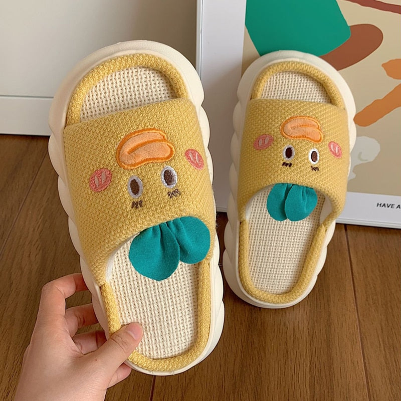 Women's Slippers Summer Four Seasons Indoor Home Sandals and Slippers Cute Cartoon Milk Cow House Slippers Funny Shoes