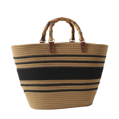 binfenxie   Straw Beach Handbags For Women Designer Luxury Crochet Bags Bohemia Style Raffia Rattan Large Capacity Shopper Totes