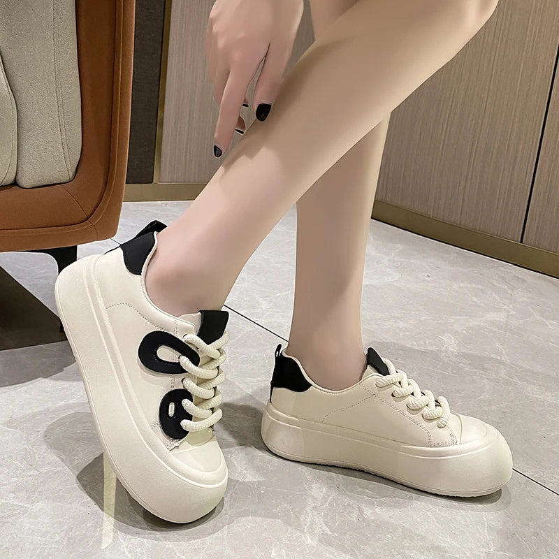 binfenxie  -  New Autumn Versatile Sports Shoes for Women Korean Fashion Casual Student White Shoes Platform Low-top Casual Ladies Shoes