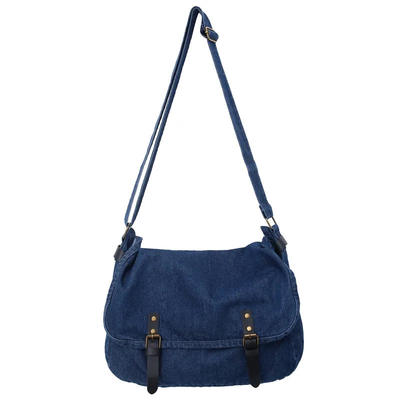 binfenxie Denim Women's Bag New Eco Reusable Ladies Handbags Canvas Shopping Travel Shoulder Bags Unisex Jeans Bag Shoppers