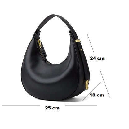 Original Cow Bag Fashion Luxury Real Leather Bags Handcraft Ladies Women Handbag Second Cow Skin Half Moon Purses