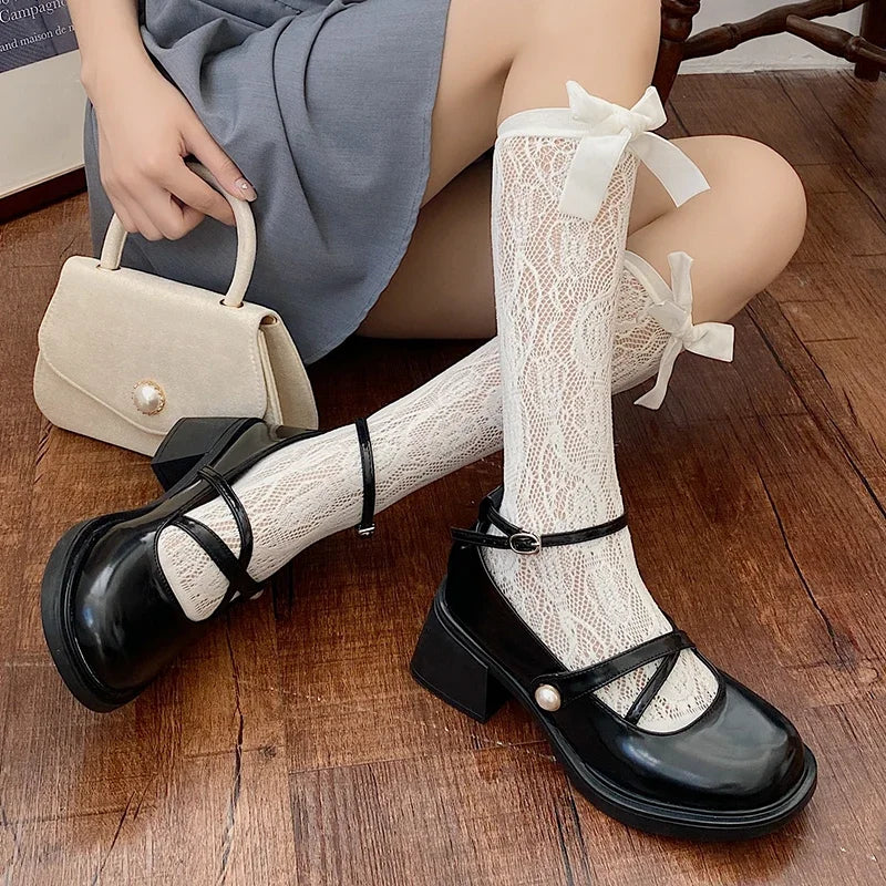 Futurecen Women Loafers Retro Brown Mary Jane Shoes Women Thick Heels Ankle Buckle Lolita Shoes Woman Uniform Pu Leather Pumps Shoe Female