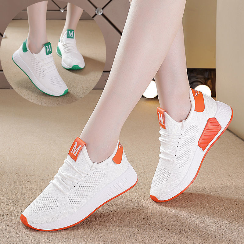 Woman Vulcanized Sneakers Women's Shoes Spring White Breathable Sports Mesh Versatile Summer Flats Hollow Walking No-slip New