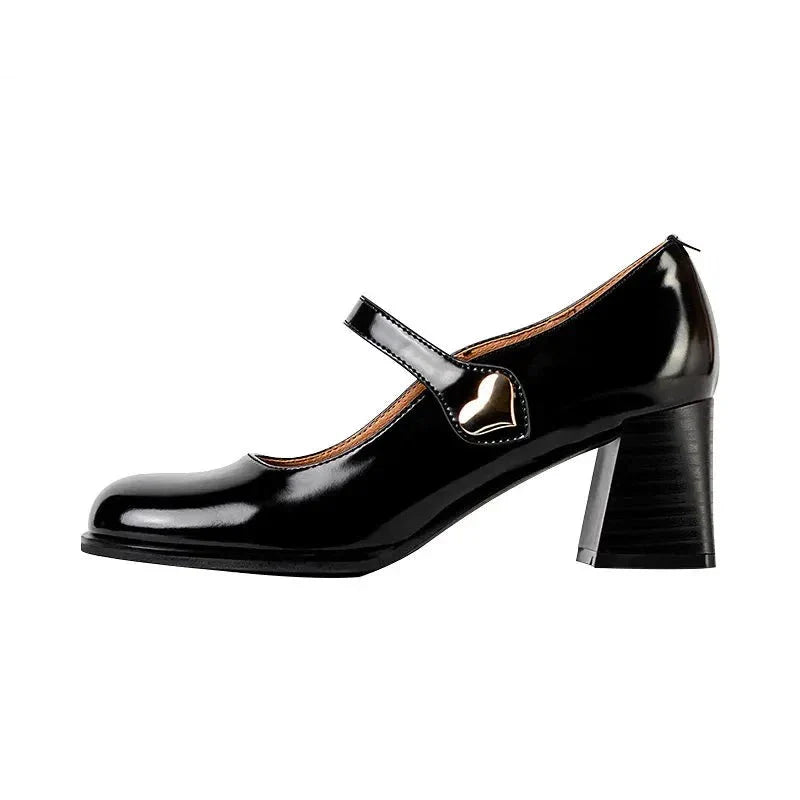 New Mary Jane Shoes Women's Shoes Women Thick Heels Buckle Lolita Shoes School Uniform Student Girls Leather Shoes