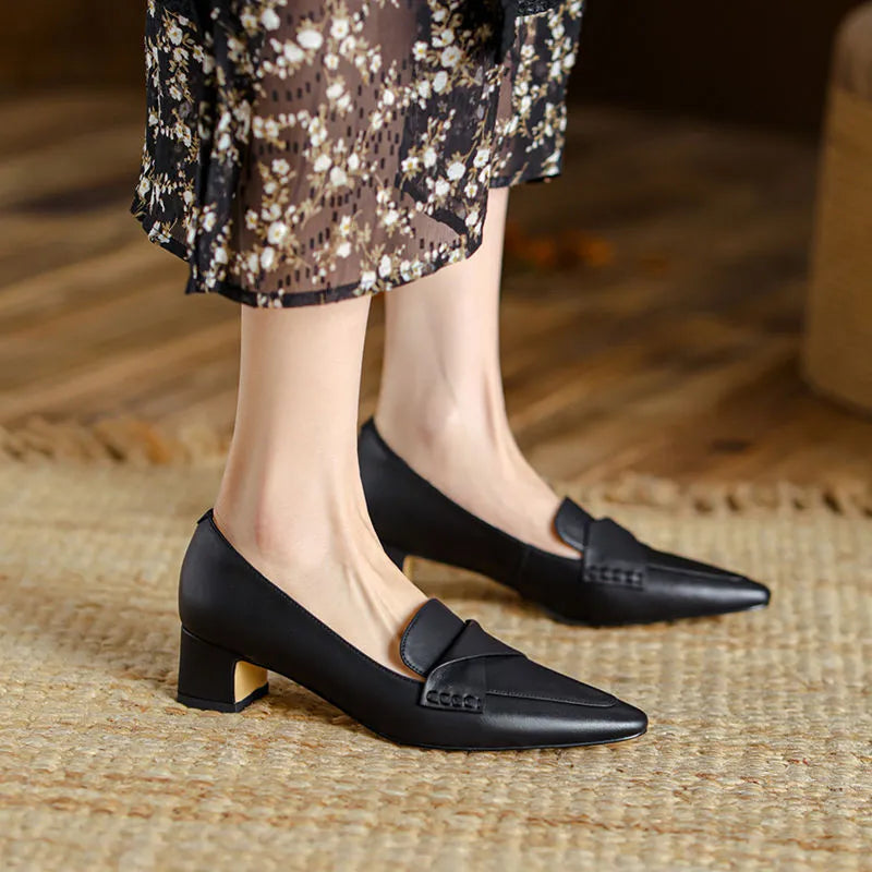 Shoes for Women 2023 Moccasins Ladies Summer Footwear Pointed Toe Loafers Formal Black Free Shipping Offer Spring Non Slip 39 E