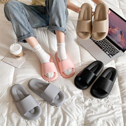 Women Men Slippers Thick Sole Summer Beach Sandals Bathroom Eva Slippers for Home Flip Flops Woman Non-slip Household