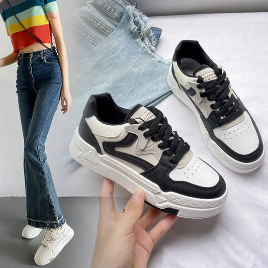 binfenxie  -  Brand Leather Women's Sneakers White Platform Woman Sports Sneakers Female Vulcanized Shoes Sneakers Casual Ladies Trainers