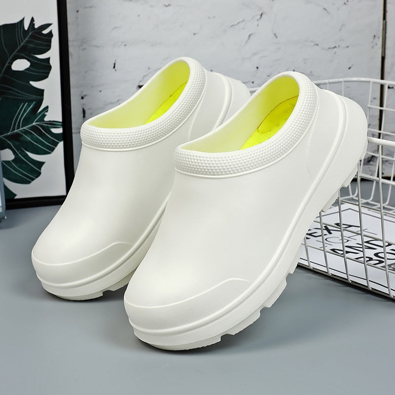 Women Kitchen Shoes Men Garden Clogs Outdoor Casual Waterproof Rain Shoes Non-slip Restaurant Work Shoes Oil-proof Chef Shoes