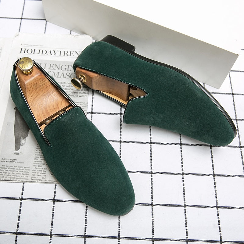 Suede Leather Shoes Men Mules Classic Business For Male Luxury Driving Shoes Men Loafers Design Shoes Slip-On Men Dress Shoes