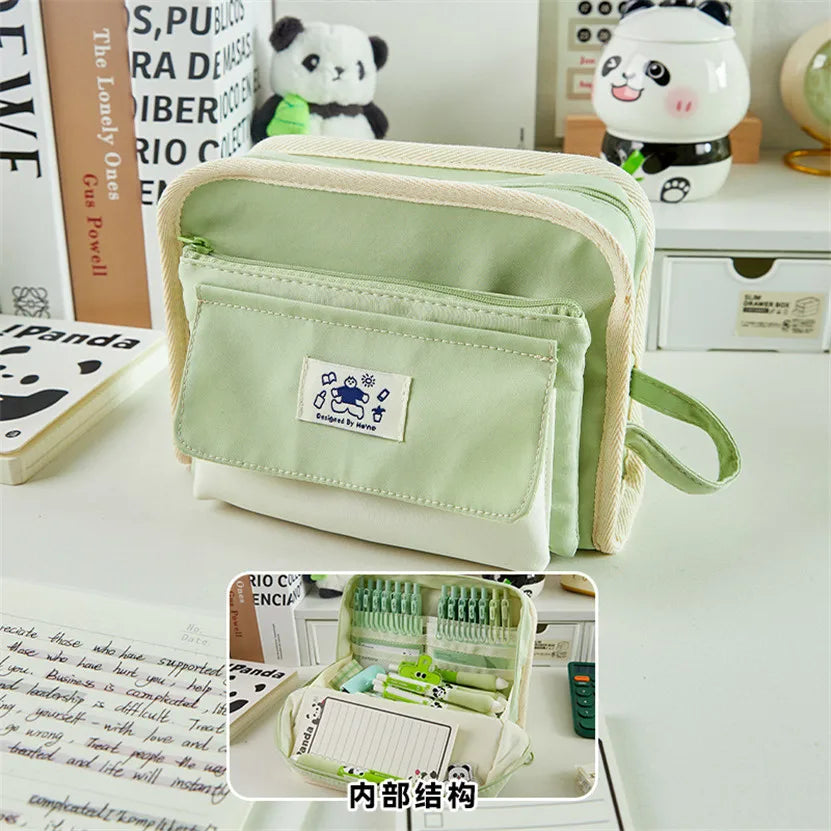 binfenxie Pencil Case Large Capacity Pencils Box Cases Estuche 2024 Kit De Material Escolar Kawaii Stationery Bags Kalemlik Portable Pouch