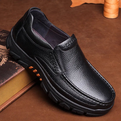 Genuine Leather Shoes Men Loafers Soft Cow Leather Men Casual Shoes New Male Footwear Black Brown Slip-on