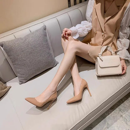 Futurecen  -  Women Shoes Nude Stiletto High Heels Classical Pointed Toe Women Heel Shoes Ladies Office Party Shoes Women Pumps Q40