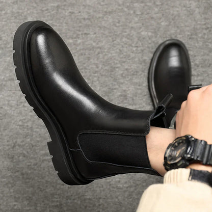 Autumn New Chelsea Boots for Men Black Boots Platform Shoes Fashion Ankle Boots Winter Slip on Men Shoes New Botines Mujer