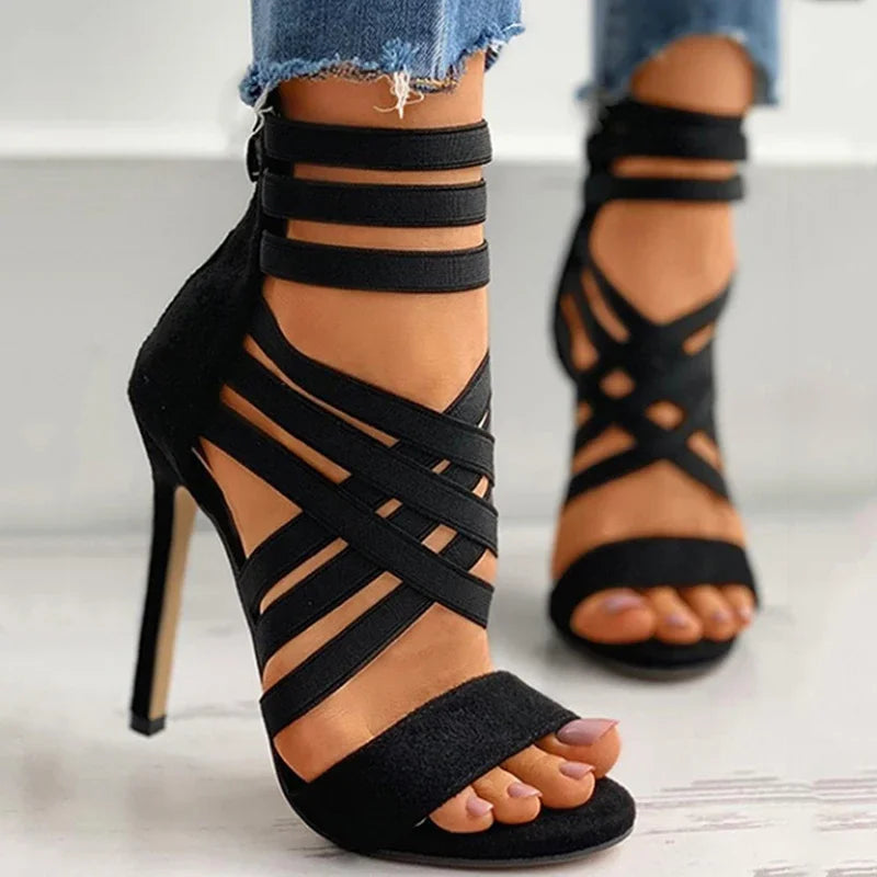 Pumps Women Shoes High Heels Women Sandals Zipper New Fashion Summer High Heels Sexy Ladies Peep Toe Shoes Women Pumps