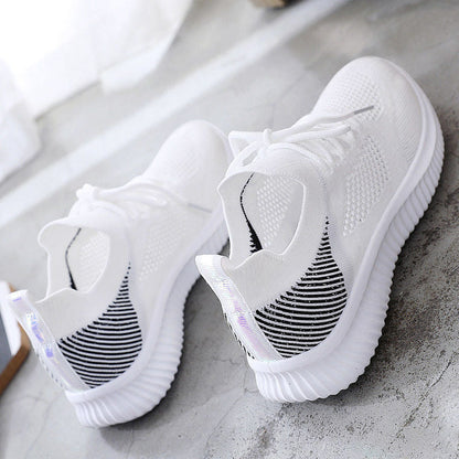 Woman Vulcanized Sneakers Women's Shoes Spring White Breathable Sports Mesh Versatile Summer Flats Hollow Walking No-slip New