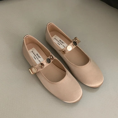 binfenxie  -   2024 Autumn Women Flats Fashion Shallow Ladies Mary Jane Shoes Square Toe Soft Flat Heel Outdoor Casual Ballerina Shoes