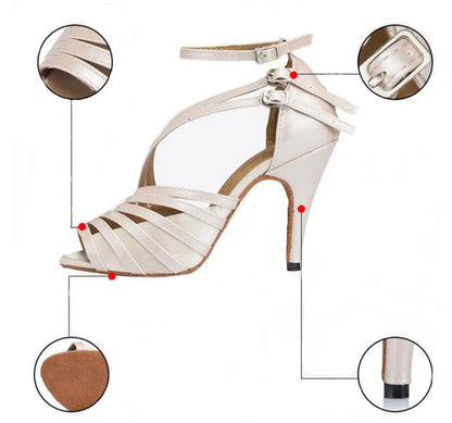 Women Latin Ballroom Dance Shoes Female Salsa Sandals Indoor Soft Sole Ladies Samba Tango  Shoes Party Stage Game Performance