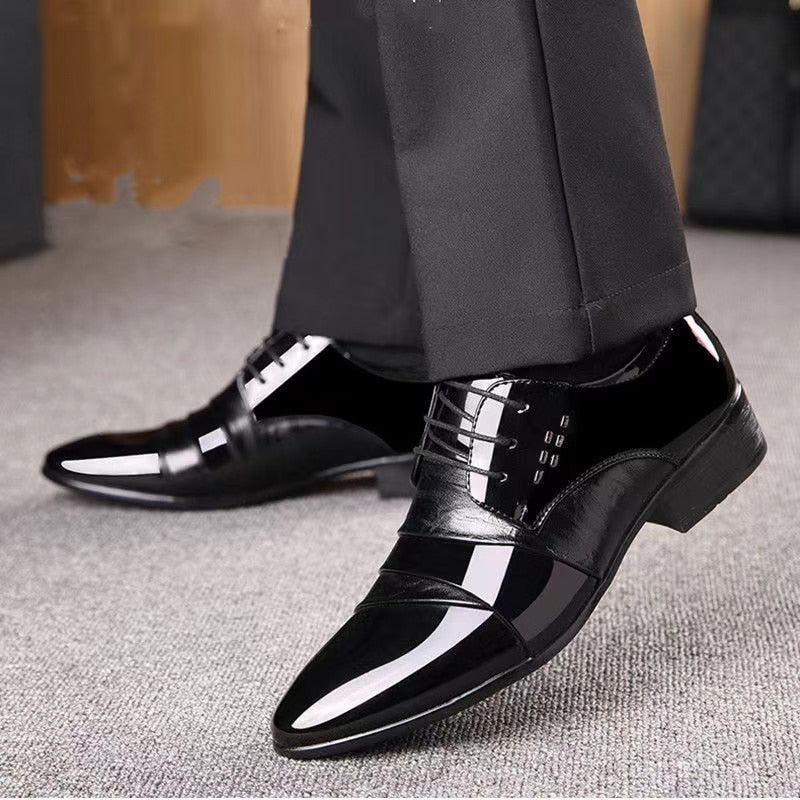 The Latest Oxford Shoes Men's Luxury Lacquer Wedding Shoes Pointed Toe Dress Shoes Classic Derby Shoes Leather Shoes Size 38-48