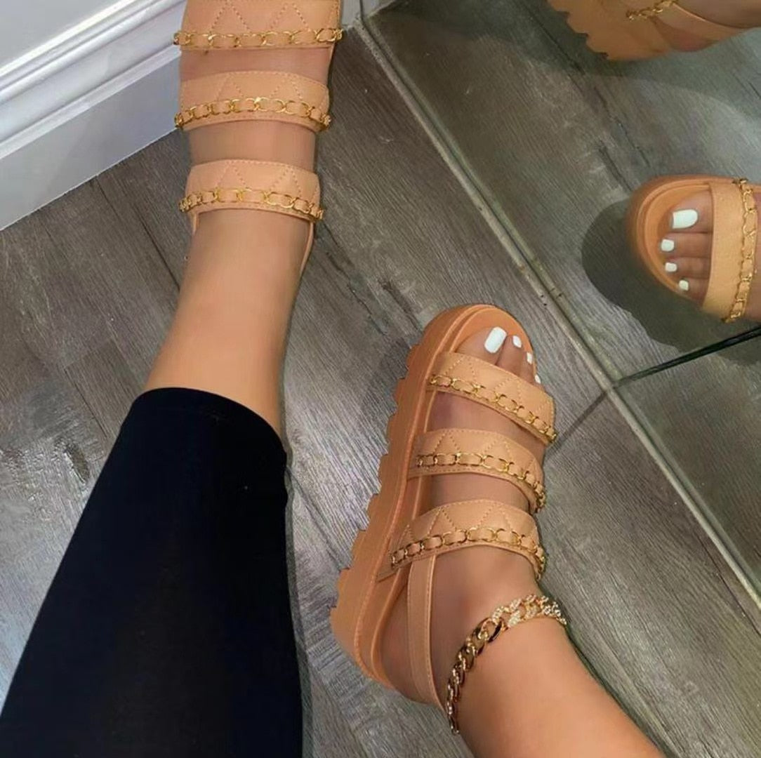 Women Sandals Fashion Platform Gladiator Sandals Open Toe Buckle Strappy Height increase Sandals Summer Women Sandalias