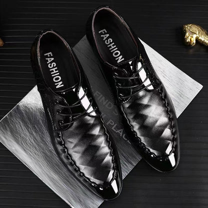 The Latest Oxford Shoes Men's Luxury Lacquer Wedding Shoes Pointed Toe Dress Shoes Classic Derby Shoes Leather Shoes Size 38-48