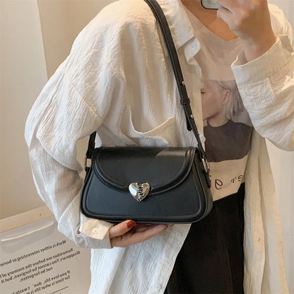 Maytrends Loving Heart Buckle Crossbody Bags For Women Luxury Designer Handbags Silver Color Small Shoulder Underarm Phone Bag