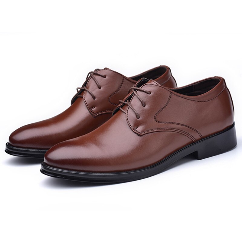 Plus Size Man Shoes Formal Black Leather Shoes for Men Lace Up Oxfords for Male Wedding Party Office Business Casual Shoe Men