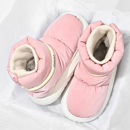 Women's Waterproof Down Cotton Padded Shoes Warm Plush Thick Bottom Snow Boots Women Platform Non-Slip Winter Ankle Boots