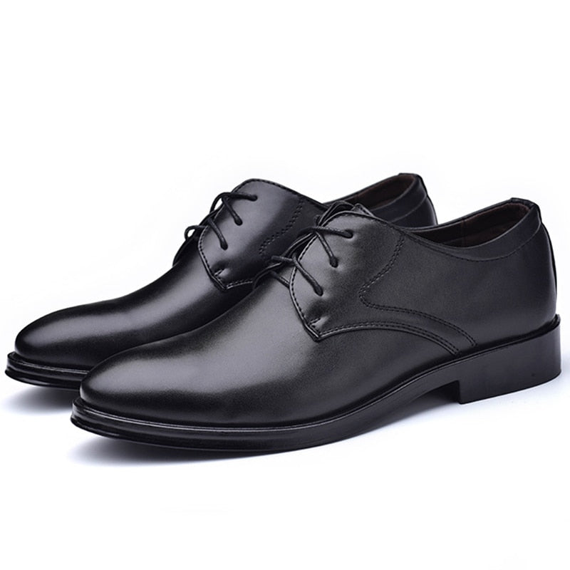 Plus Size Man Shoes Formal Black Leather Shoes for Men Lace Up Oxfords for Male Wedding Party Office Business Casual Shoe Men