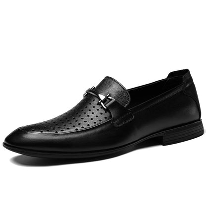 Luxury Genuine Leather Mens Shoes Top Quality Casual Business Shoes Daily Loafers Black Dress Shoes Mocassin Homme Big Size36-49