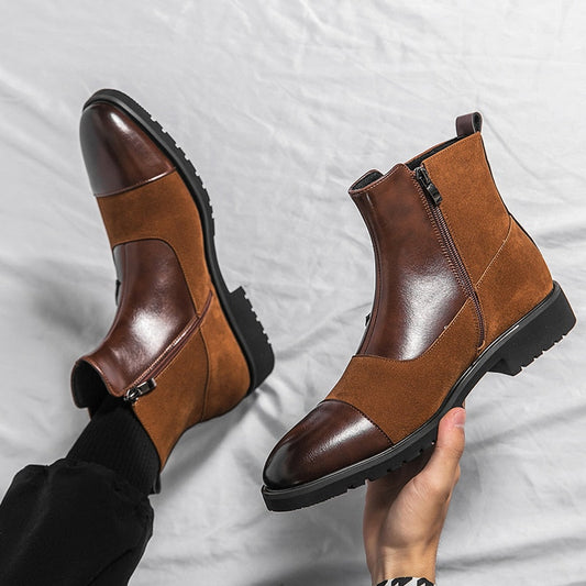 Original Buckle Ankle Boots Pointed Fashion Men Boots Classic Social Men Chelsea Boot Business Dress Leisure Cowboy Boots Shoes