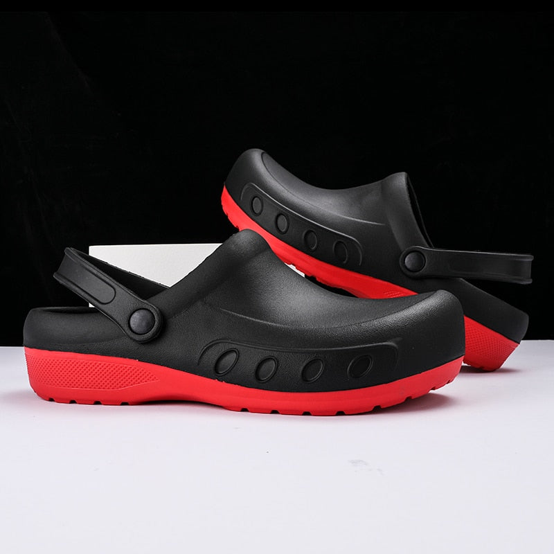 Men Chef Clogs Men Kitchen Shoes EVA Injection Shoes Anti-slip Outsole Comfortable Garden Clogs Waterproof Sandal Big Size 36-49