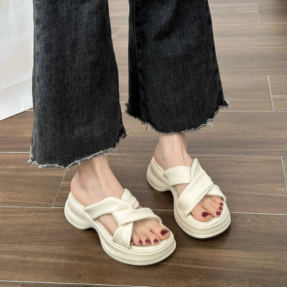 Summers Platform Women's Slippers Fashion Open Toe Wedges Heel Ladies Outdoor Beach Slides Sandalias