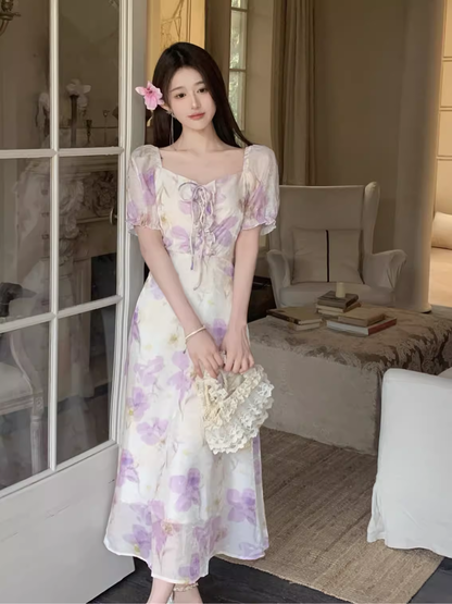 Elegant Seaside Floral Dress HOT1556