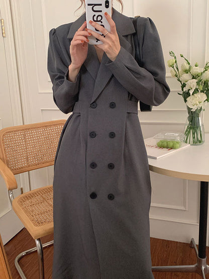 Double Breasted Suit Midi Dress