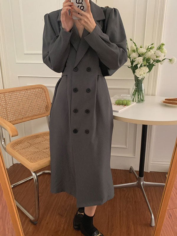 Double Breasted Suit Midi Dress