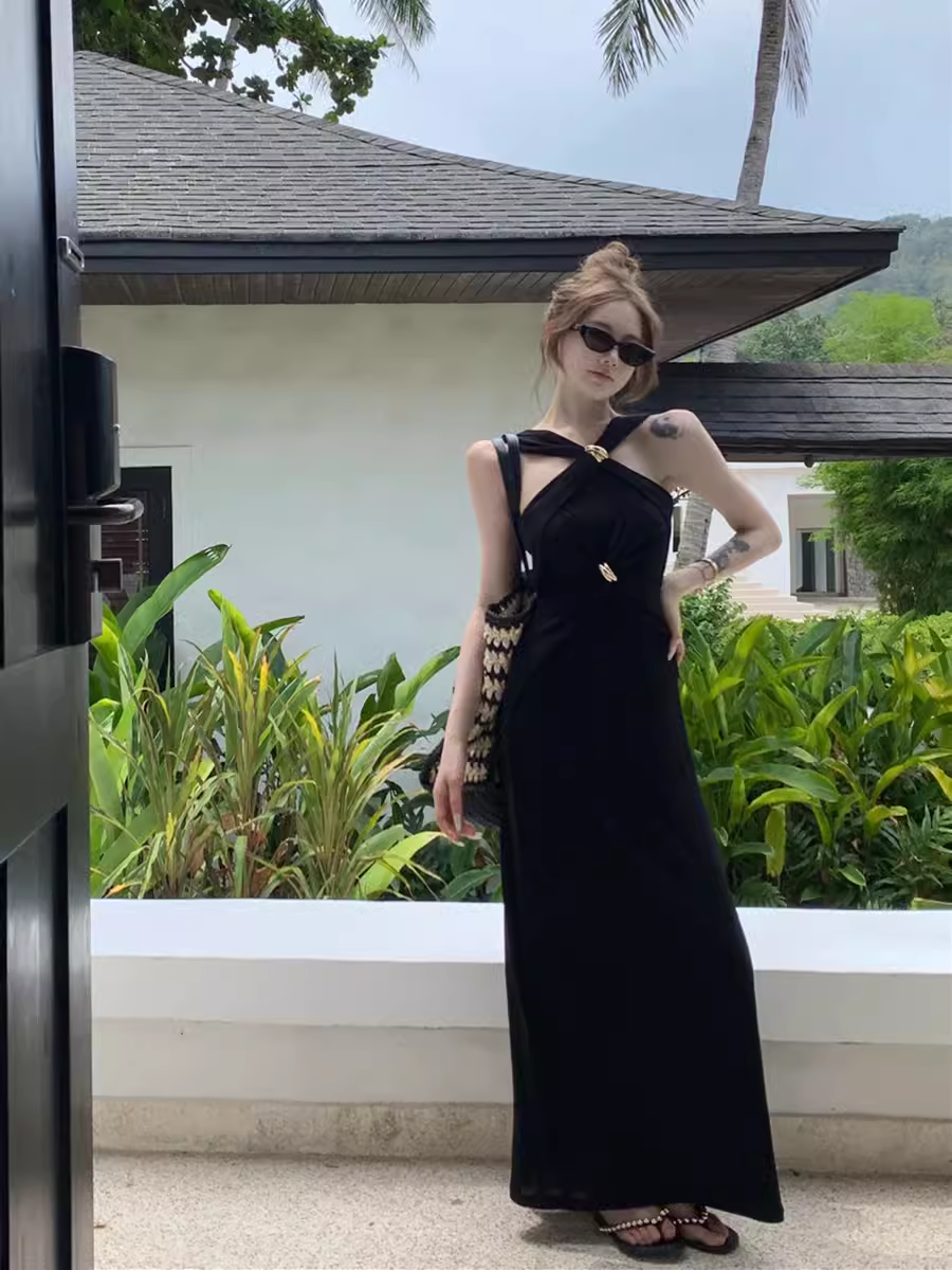 Retro Black Long Dress HOT1532