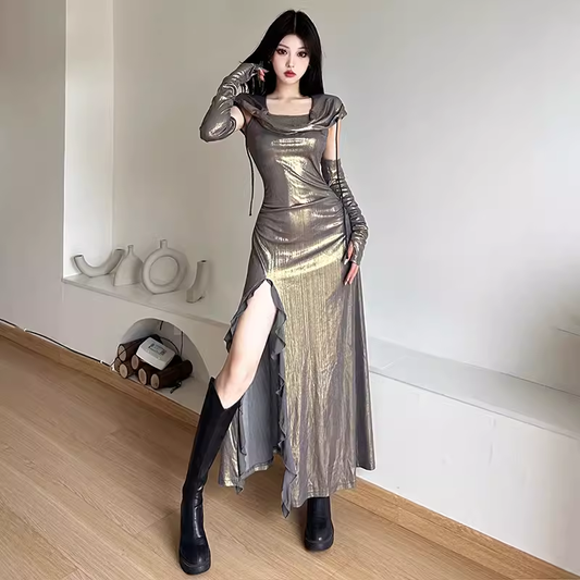 Chic Long Dress With Split   HOT1522